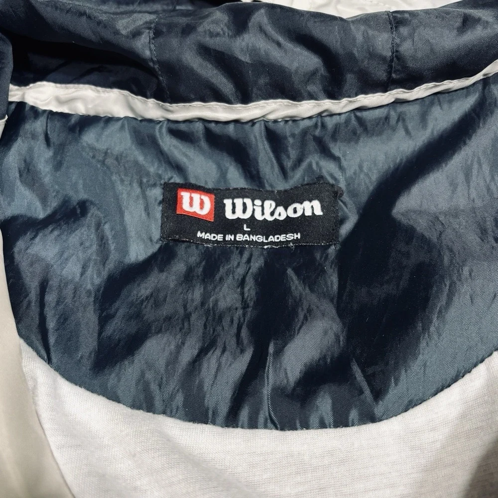 Vintage Wilson Nylon Windbreaker Warmup Tracksuit Set Men's Large White Blue